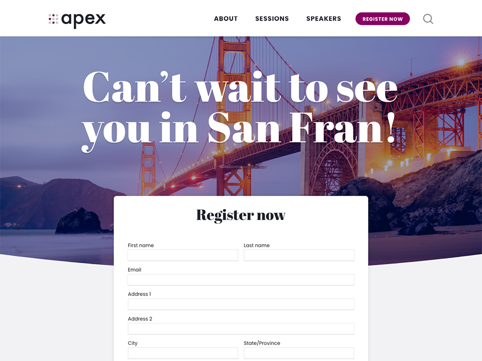 Registration / Sign Up Landing Page